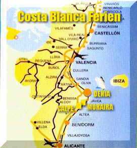 klicken Sie bitte auf einen der Ferienorte "Denia", "Moraira" oder "Calpe"